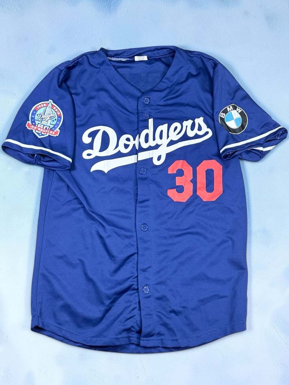 Los Angeles Dodgers Dave Roberts #30 Jersey Size M Blue BMW 2018 SGA